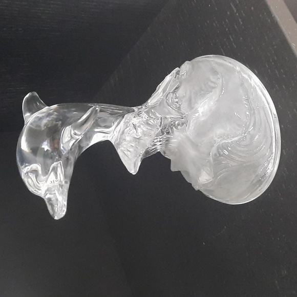 Vintage Crystal Dolphin with Frosted Glass Base - Picture 4 of 10